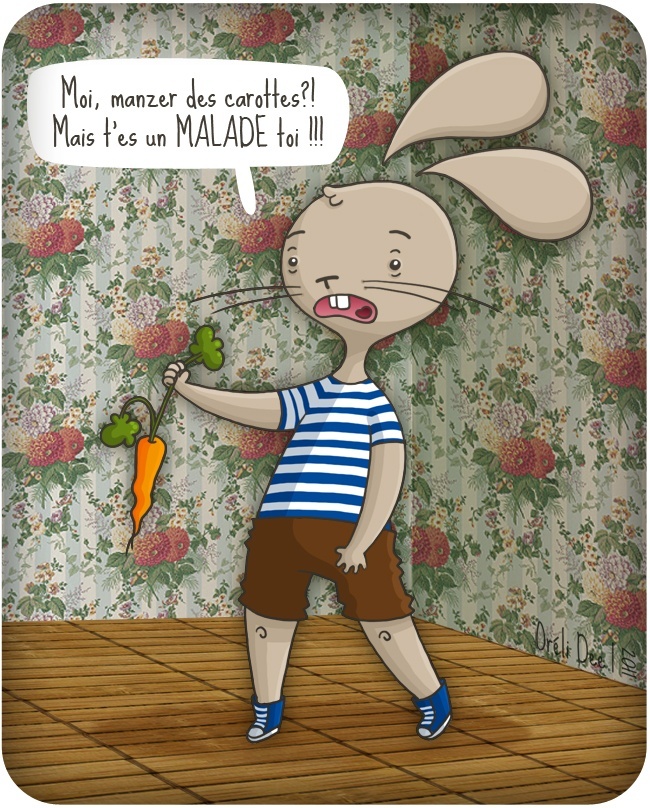 lapin détestant les carottes