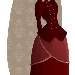 jeune femme en costume 19ème siècle, jupon rose
