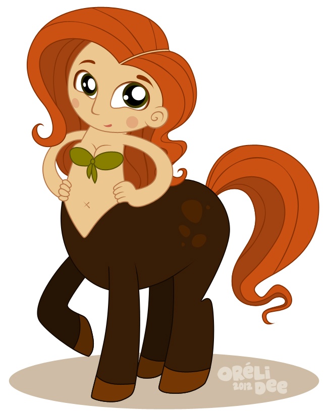 centaure fille rousse illustration petit poney