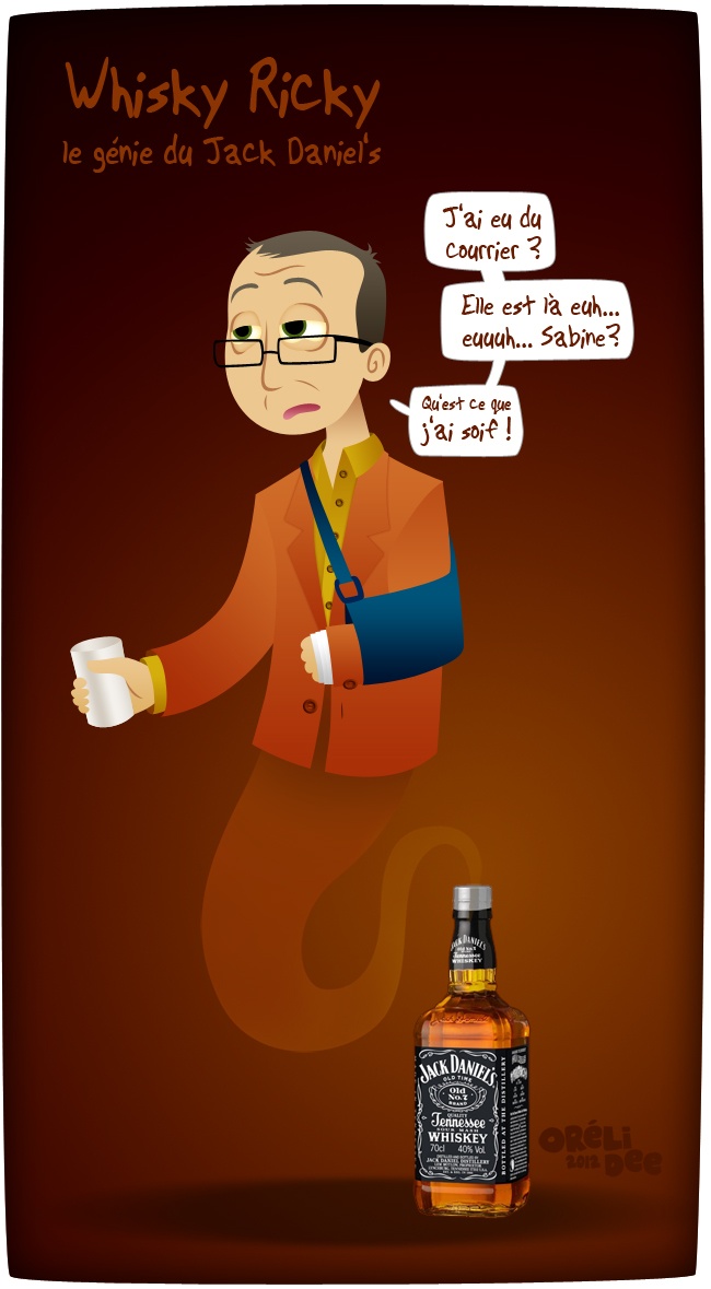 WHISKY RICKY illustration génie alcoolique