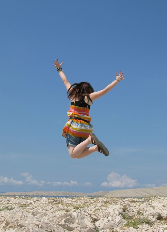 sanja gjenero joyful jumping girl