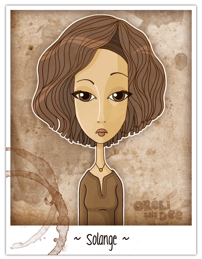 Solange - Portrait illustration jeune femme brune