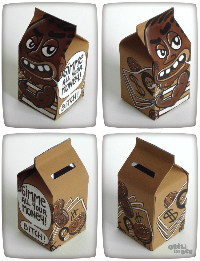 Gimme all your money - Bitch ! tirelire / paper coin box