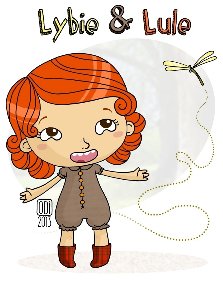 Lybie et Lule, illustration petite fille et libellule