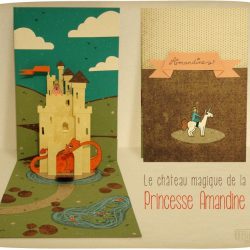 Carte pop up chateau de princesse
